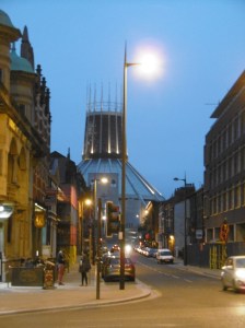 The Metropolitan (Catholic) cathedral at one end of Hope Street