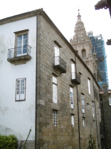 View from window on a grey day in Santiago de Compostela