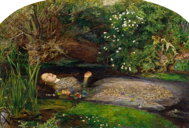 Ophelia, by Sir John Everett Millais, is in Tate Britain [file Google Art Project]