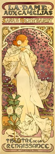 Alphonse Mucha poster, for Sarah Bernhardt as La Dame aux Camellias