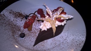 Shh don't tell we also ate this - chocolate teardrop filled with cinder toffee ice cream