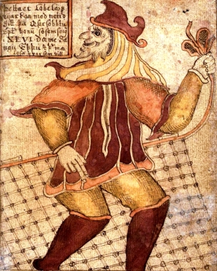 Mischievus, shape-shiftin Loki also from an Icelandic manuscript (via Wikipedia, creative commons) 